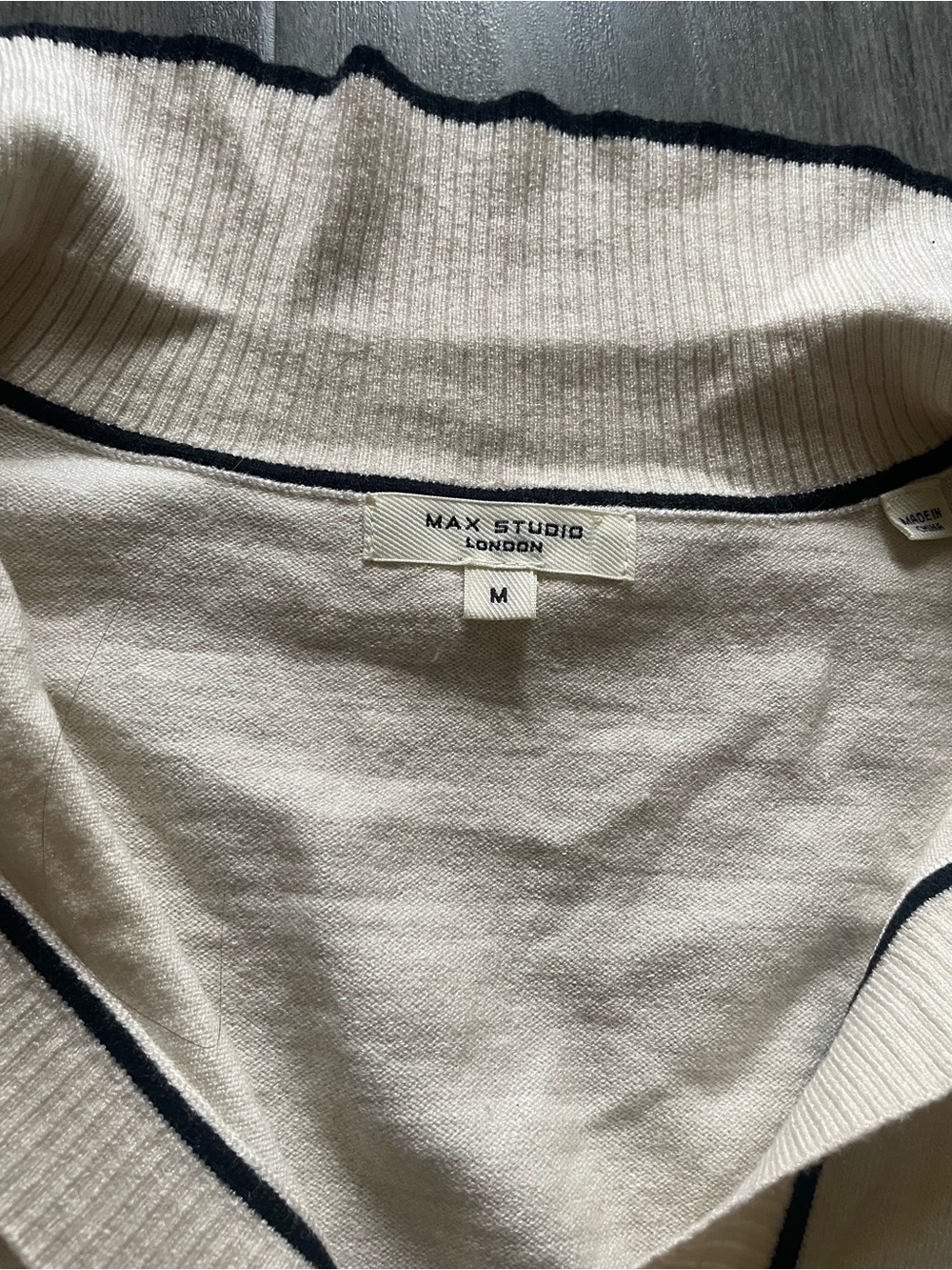 Max Studio V-Neck Short-Sleeve Polo Sweater - Picture 2 of 3